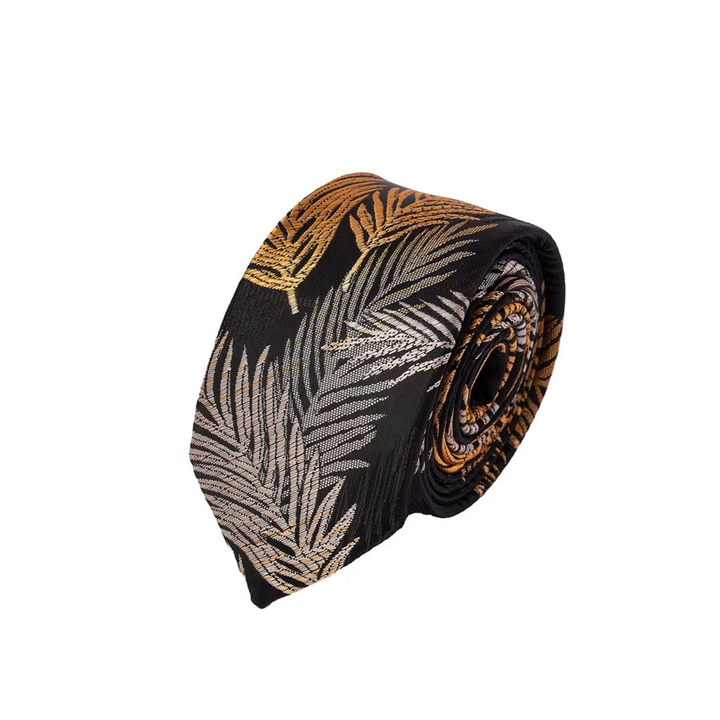 کراوات پوشتدار نازک مشکی طلایی