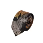 کراوات پوشتدار نازک مشکی طلایی